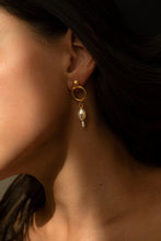 Load image into Gallery viewer, Gold Plated Pearl Drop Earrings