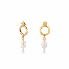 Load image into Gallery viewer, Gold Plated Pearl Drop Earrings