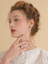 Load image into Gallery viewer, Onyx & Pearl Earrings