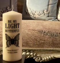 Load image into Gallery viewer, Tattooed opera pillar candle "Madame Butterfly"