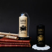 Load image into Gallery viewer, Tattooed pillar candle "Romeo and Juliette"