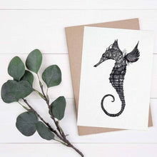 Load image into Gallery viewer, Postcard [bamboo paper] - seahorse
