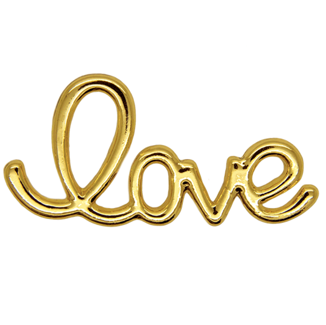 Love pin 3d gold