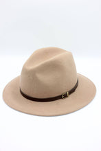 Load image into Gallery viewer, Classic Wool Fedora Hat with Belt: 58 / Grey
