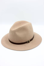 Load image into Gallery viewer, Classic Wool Fedora Hat with Belt: 56 / Brown
