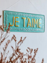Load image into Gallery viewer, JE T'AIME METAL DECORATIVE PLATE: Pink
