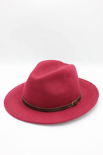 Load image into Gallery viewer, Classic Wool Fedora Hat with Belt: 57 / Coccio

