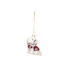 Load image into Gallery viewer, Xmas Hanger - Dog - Glass - White - 7x4,5x7,5cm
