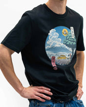 Load image into Gallery viewer, Totoro Ukiyo-e T-shirt - Totoro graphic tee: Black / S

