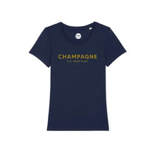 Load image into Gallery viewer, Women&#39;s T-Shirt - Champagne Please - Glitter: L / Black
