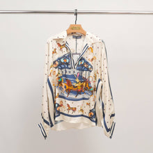 Load image into Gallery viewer, Carousel print blouse KD9085VS-6: Orange
