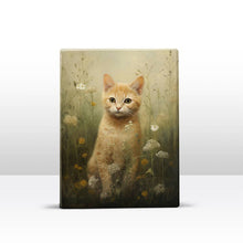 Load image into Gallery viewer, Young cat with flowers - Laqueprint - 19.5 x 26 cm - LP560
