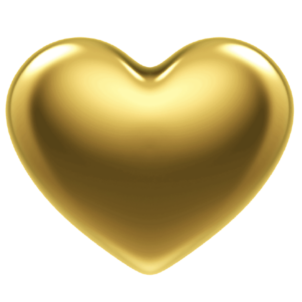 Heart pin gold 3d