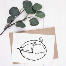 Load image into Gallery viewer, Postcard [bamboo paper] - Sleeping Fox
