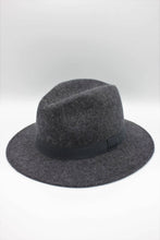 Load image into Gallery viewer, Heather Classic Wool Fedora Hat with Ribbon: Navy / 60
