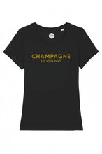 Load image into Gallery viewer, Women&#39;s T-Shirt - Champagne Please - Glitter: Navy / L
