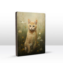 Load image into Gallery viewer, Young cat with flowers - Laqueprint - 19.5 x 26 cm - LP560
