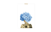 Load image into Gallery viewer, Postcard collage girl with hydrangea on her head
