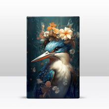 Load image into Gallery viewer, Kingfisher with flowers Close-Up - Laqueprint - 19.5 x 30 cm - LP326
