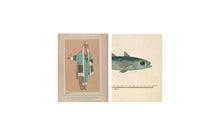 Load image into Gallery viewer, Postcard collage Museum collection - lady fish blue
