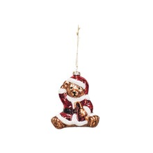 Load image into Gallery viewer, Xmas Hanger - Santa Bear - Glass - 9,5x6x10,5cm
