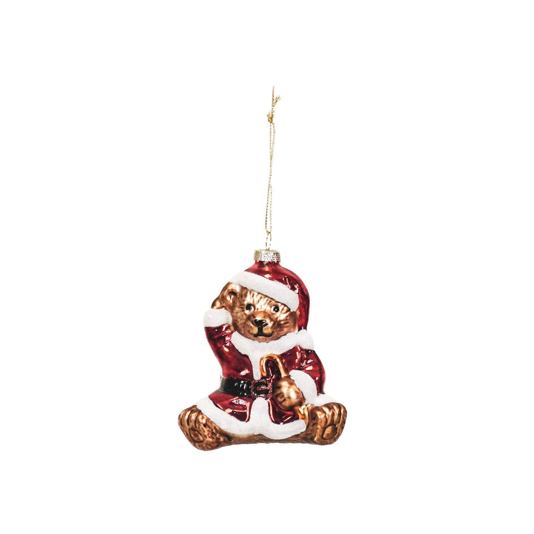 Xmas Hanger - Santa Bear - Glass - 9,5x6x10,5cm