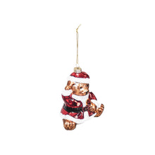 Load image into Gallery viewer, Xmas Hanger - Santa Bear - Glass - 9,5x6x10,5cm
