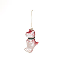 Load image into Gallery viewer, Xmas Hanger - Dino - Glass - Pink - 4,5x9,5x12,5cm
