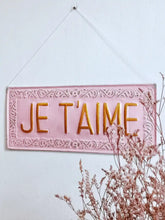 Load image into Gallery viewer, JE T'AIME METAL DECORATIVE PLATE: Pink
