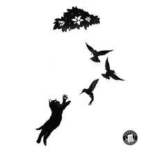 Load image into Gallery viewer, Decorative hanging mobile - Kitten and hummingbirds

