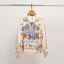 Load image into Gallery viewer, Carousel print blouse KD9085VS-6: Orange
