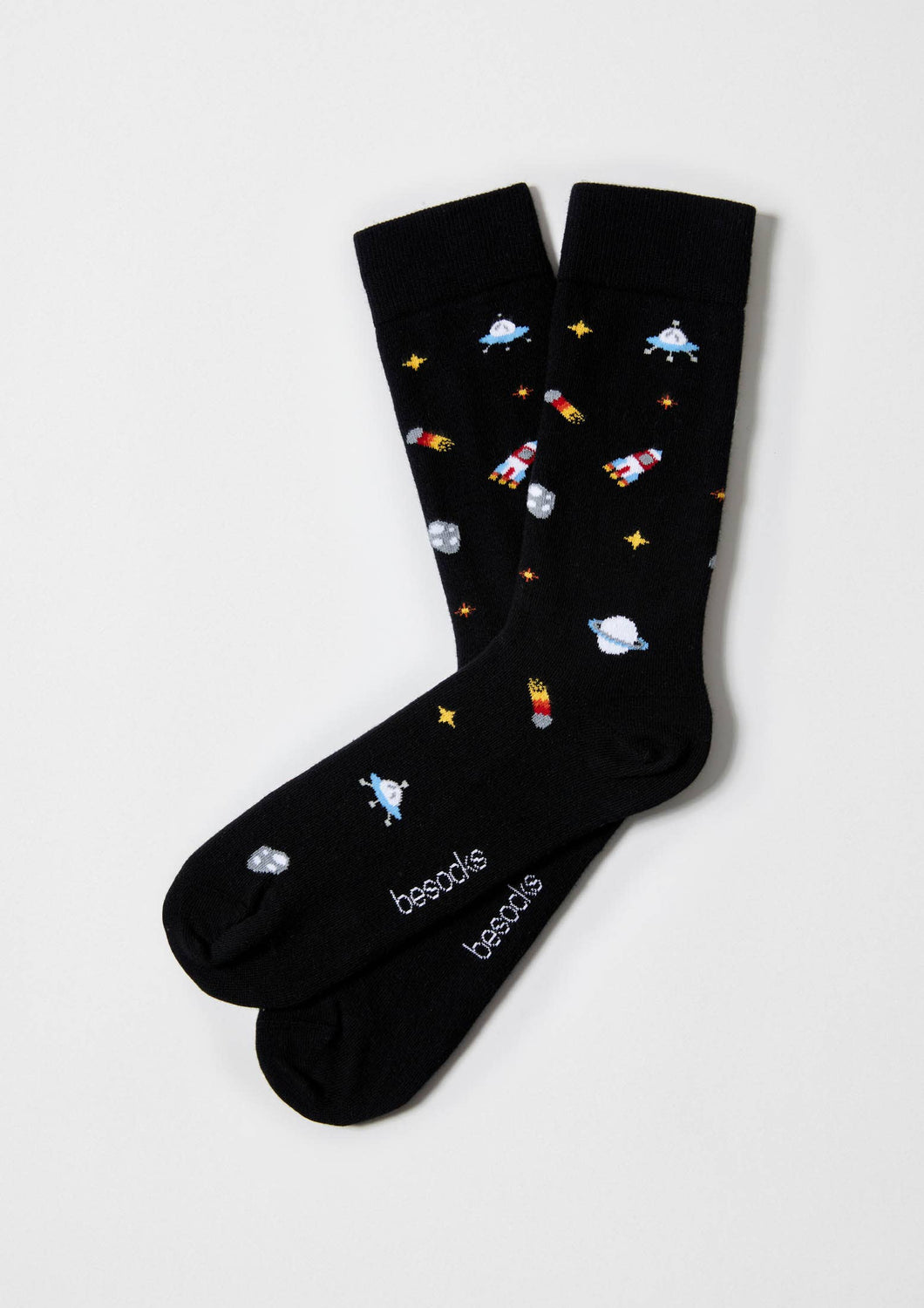 BeSpace Black - 100% Organic Cotton Socks: Black / Intl / 41/46