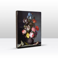 Load image into Gallery viewer, Laqueprint - Flowers in a Vase with Shells and Cricket - Balthasar van der Ast - 19.5 x 26 cm - LP142

