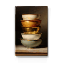 Load image into Gallery viewer, Stack of Gold - Light Blue Bowls
