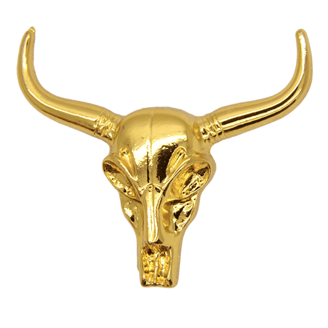 Cowskull pin gold