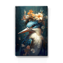 Load image into Gallery viewer, Kingfisher with flowers Close-Up - Laqueprint - 19.5 x 30 cm - LP326
