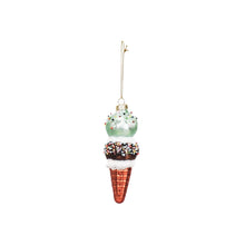Load image into Gallery viewer, Xmas Hanger - Ice Cream - Glass -Blue/Brown - 5x14cm
