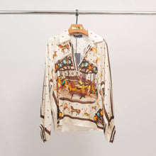 Load image into Gallery viewer, Carousel print blouse KD9085VS-6: Orange
