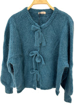 Load image into Gallery viewer, Mohair wool knit cardigan - Orice  : Duck Blue / One size
