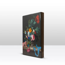 Load image into Gallery viewer, Laqueprint - Flower still life with watch - Willem van Aelst - 19.5 x 30 cm - LP061
