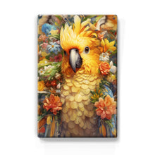 Load image into Gallery viewer, Orange parrot with flowers - Laqueprint - 19.5 x 30 cm - LP345
