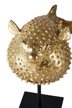 Load image into Gallery viewer, Puffer fish figure decoration gold 23.5 cm
