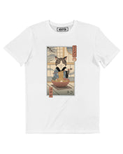 Load image into Gallery viewer, Neko Ramen Ukiyo-e T-shirt - Japanese graphic T-shirt: White / XS
