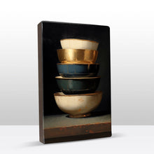 Load image into Gallery viewer, Stack of Gold - Blue bowls 2
