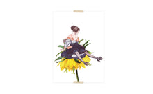 Load image into Gallery viewer, Postcard collage girl sitting on yellow flower
