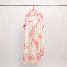 Load image into Gallery viewer, Satin dress with phoenix pattern KD9118VS: Navy Blue
