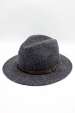 Load image into Gallery viewer, Heather Wool Fedora Hat with Belt: 57 / Khaki
