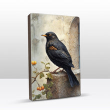 Load image into Gallery viewer, Blackbird with orange berries - Laque print - 19.5 x 30 cm - LP313
