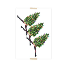 Load image into Gallery viewer, Christmas Postcard collage dancing christmas trees
