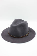 Load image into Gallery viewer, Classic Wool Fedora Hat with Belt: 56 / Brown
